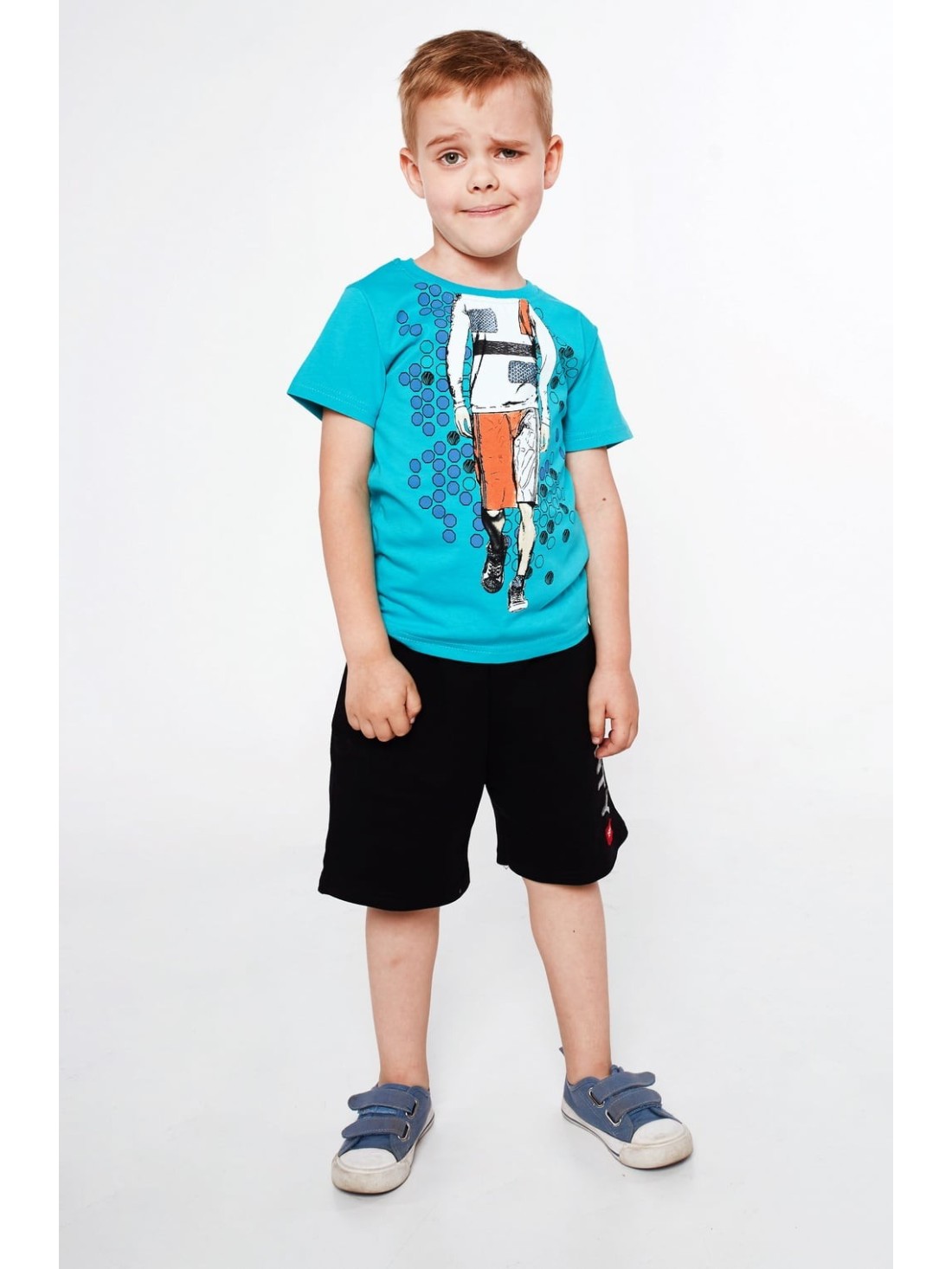 Boy\'s T-shirt with an application, mint NDZ4463 - Online store - Boutique